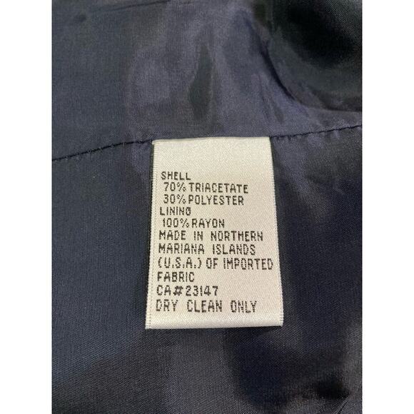 Talbots 3 Button Blazer Navy Blue Jacket Pockets Shoulder Pads Size 18 - Picture 7 of 9
